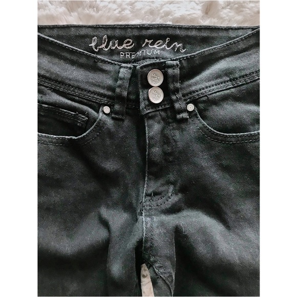 EUC Blue Rein Premium Denim Jeans Size 1 | Washed Distressed Black - Picture 3 of 4
